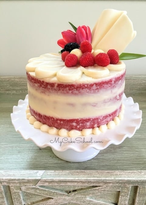 Semi-Naked Red Velvet Cake! My Cake School member cake video section.