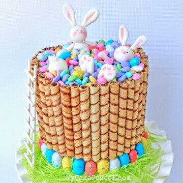 CUTE and easy Bunnies in the Candy cake tutorial by MyCakeSchool.com
