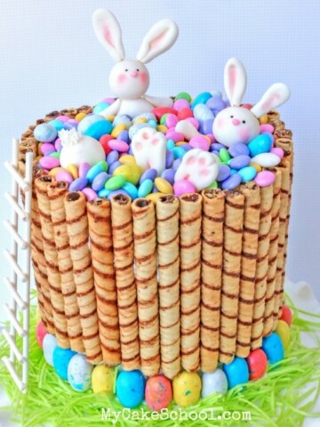 CUTE and easy Bunnies in the Candy cake tutorial by MyCakeSchool.com