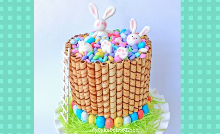 CUTE and easy Bunnies in the Candy cake tutorial by MyCakeSchool.com