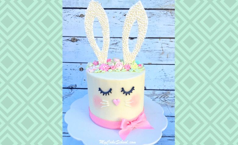 Cute and Easy Bunny Cake Video Tutorial by MyCakeSchool.com! Free Video!