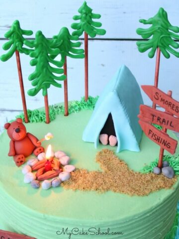 CUTE Camping Cake Video Tutorial by MyCakeSchool.com