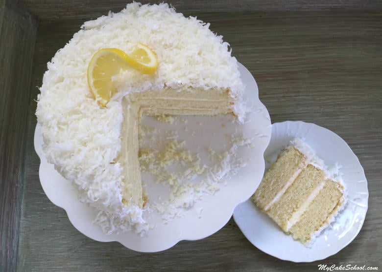 Moist and Delicious Coconut Lemon Cake Recipe from Scratch by MyCakeSchool.com!