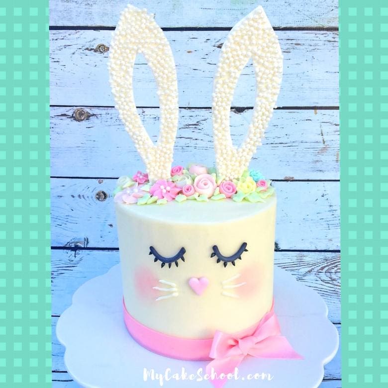 Sweet and Simple Bunny Cake Video Tutorial by MyCakeSchool.com