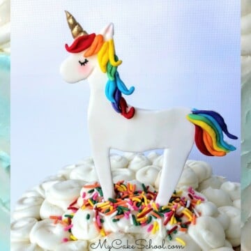 Learn how to make a CUTE and easy unicorn cake topper in this free video tutorial by MyCakeSchool.com!
