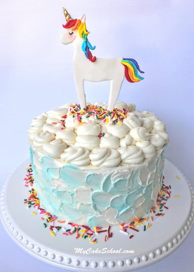 Learn how to make a cute and easy unicorn cake topper in our free cake video tutorial! MyCakeSchool.com