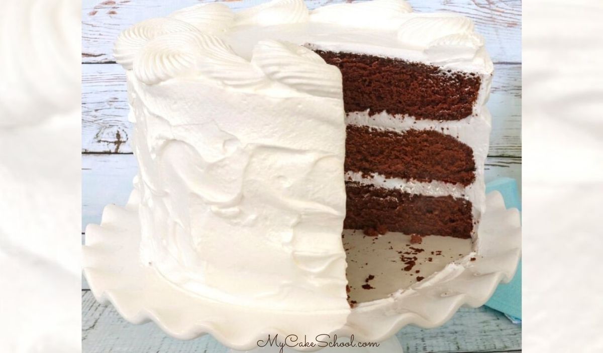 Chocolate Sour Cream Cake with Seven Minute Frosting