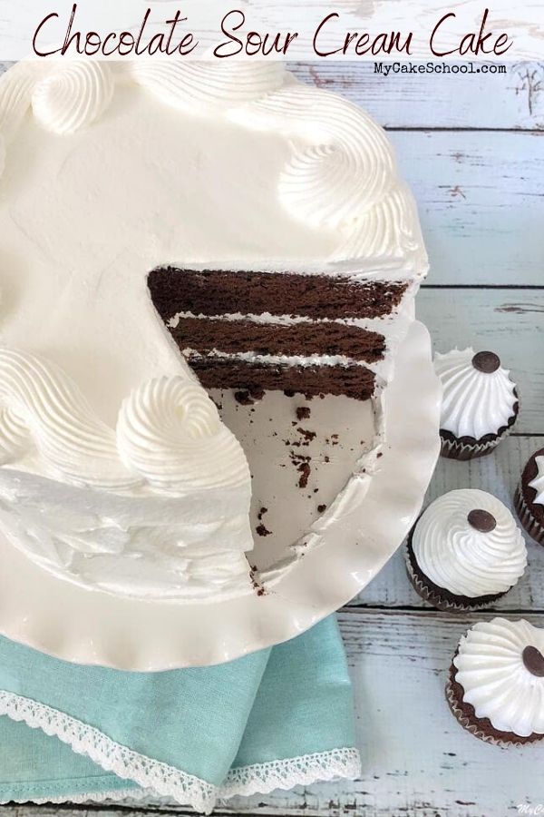 This moist scratch Chocolate Sour Cream Cake recipe is the BEST! Chocolate Sour Cream Cake Recipe