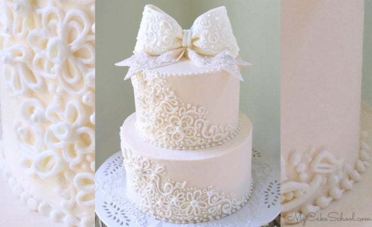Elegant Piping and Bow- A Cake Video Tutorial