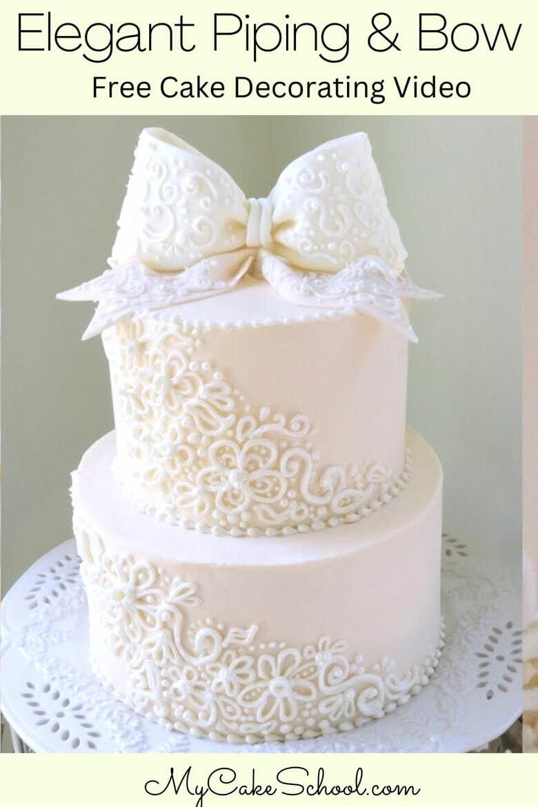 Elegant piping with gum paste bow