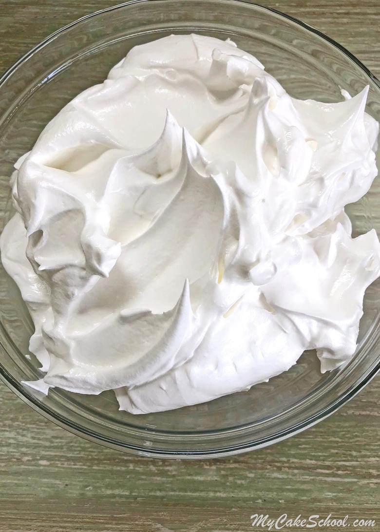 Delicious Seven Minute Frosting Recipe by MyCakeSchool.com! So billowy with a wonderful marshmallow flavor. No double boiler needed!