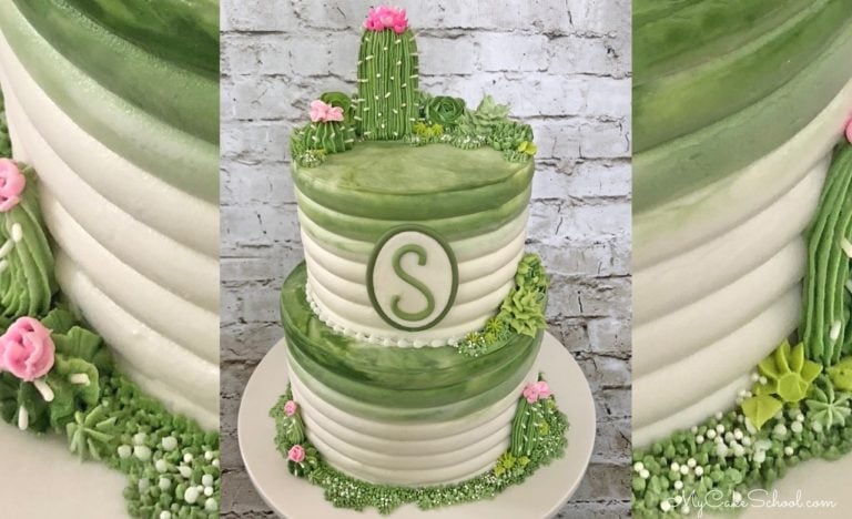 Buttercream Cactus and Succulents Cake- Video Tutorial