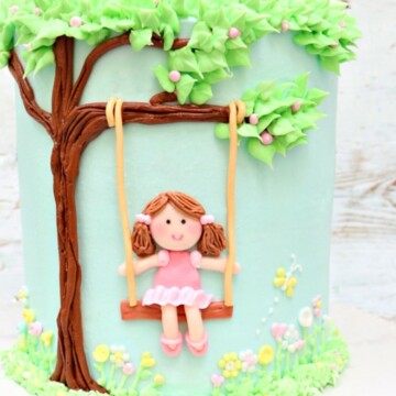 Sweet Girl on a Swing Cake- Free Cake Video Tutorial