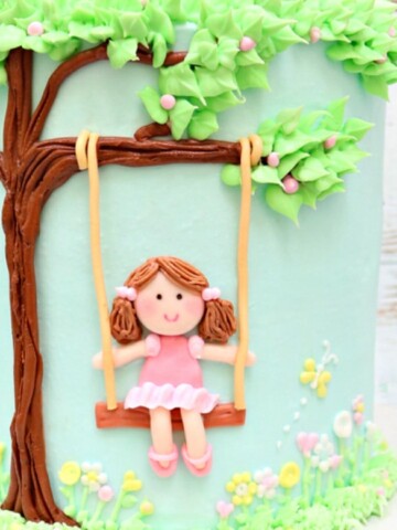 Sweet Girl on a Swing Cake- Free Cake Video Tutorial