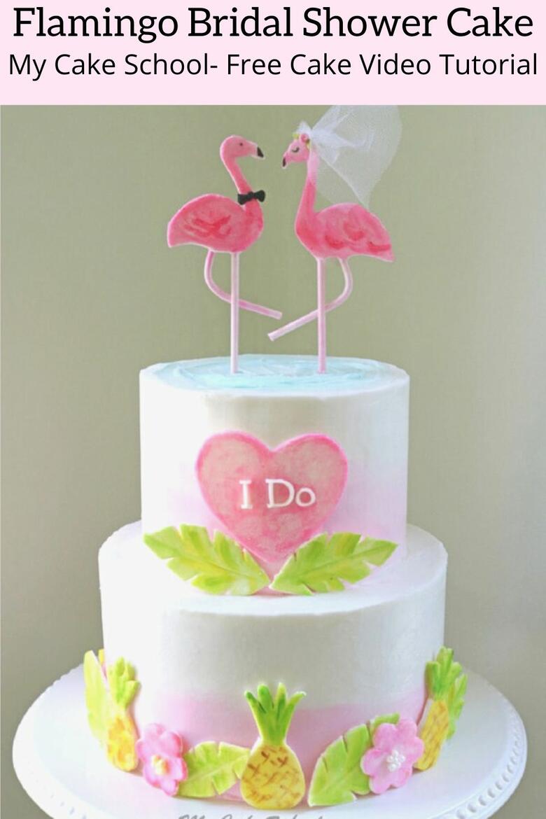 Flamingo Bridal Shower Cake