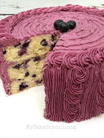 Moist and Flavorful Lemon Blueberry Cake Recipe by MyCakeSchool.com