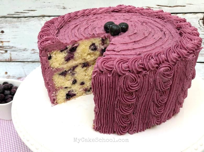 Moist and Flavorful Lemon Blueberry Cake Recipe by MyCakeSchool.com