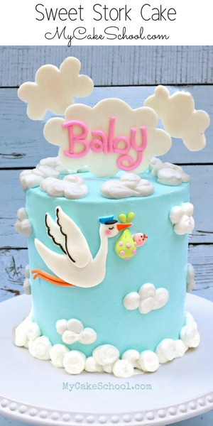 Adorable Stork Cake Decorating Video Tutorial!