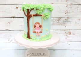 Adorable Girl on a Swing Cake Video Tutorial