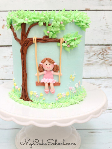 Adorable Girl on a Swing Cake Video Tutorial