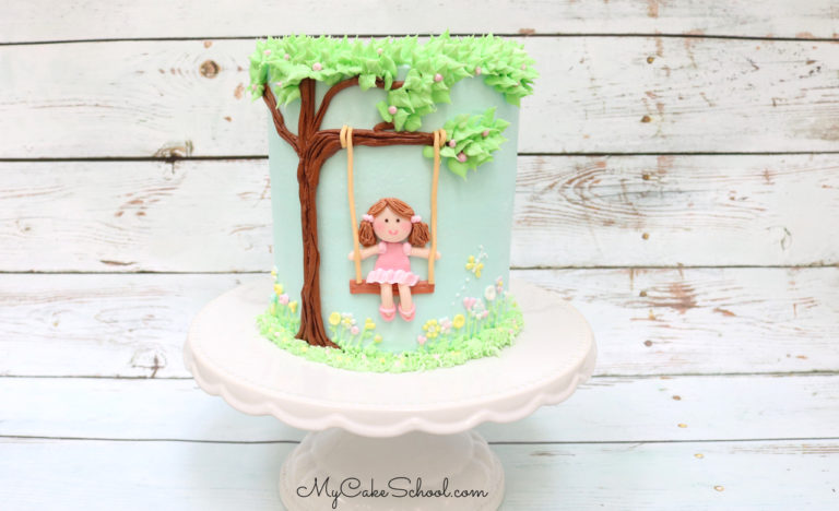 Adorable Girl on a Swing Cake Video Tutorial