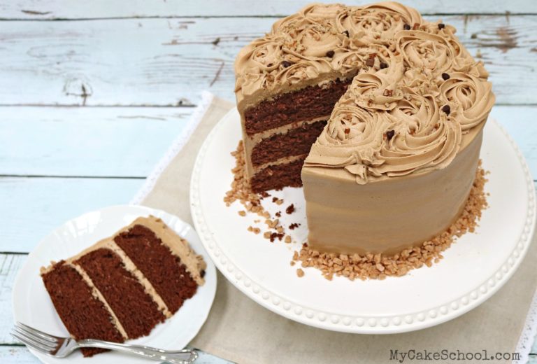 This Mocha Toffee Crunch Cake is so moist and flavorful