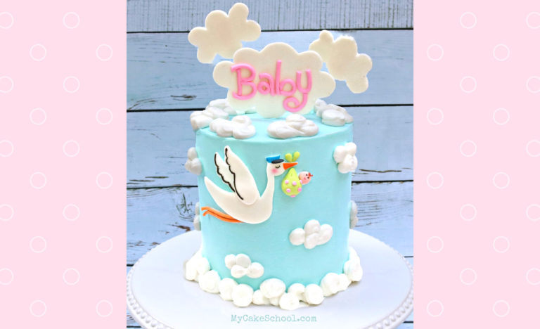 Stork Baby Shower Cake