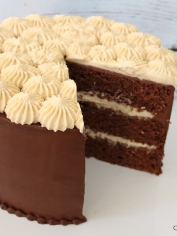 Chocolate Cake with Caramel Mousse Filling