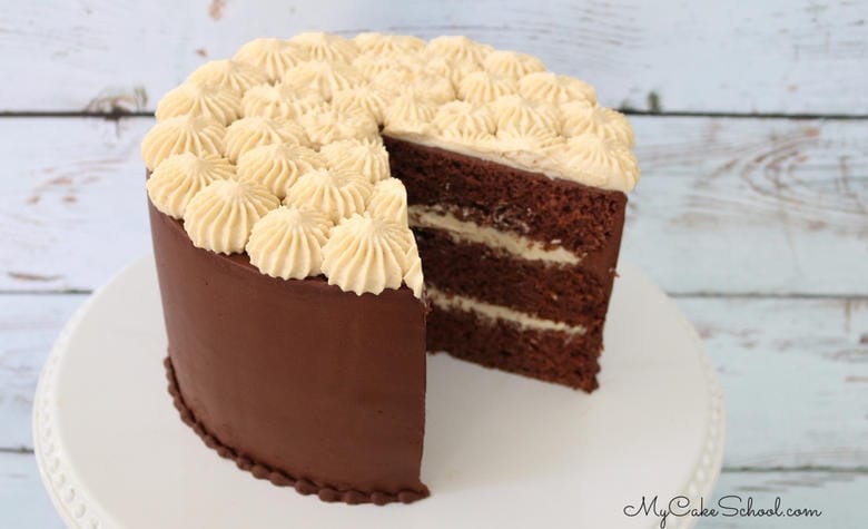 Chocolate Cake with Caramel Mousse Filling