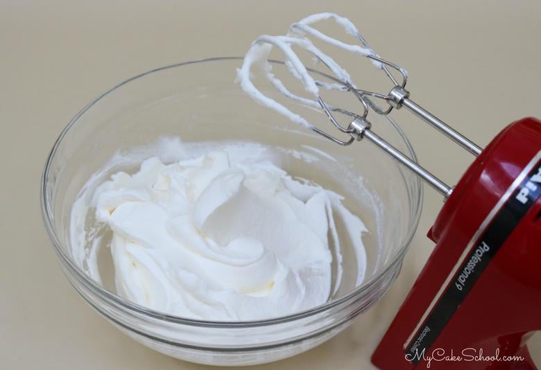 Whipped Cream is folded into Caramel for a luscious Caramel Mousse Filling