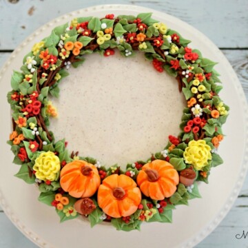 Beautiful Fall Wreath Cake Tutorial