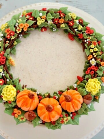 Beautiful Fall Wreath Cake Tutorial