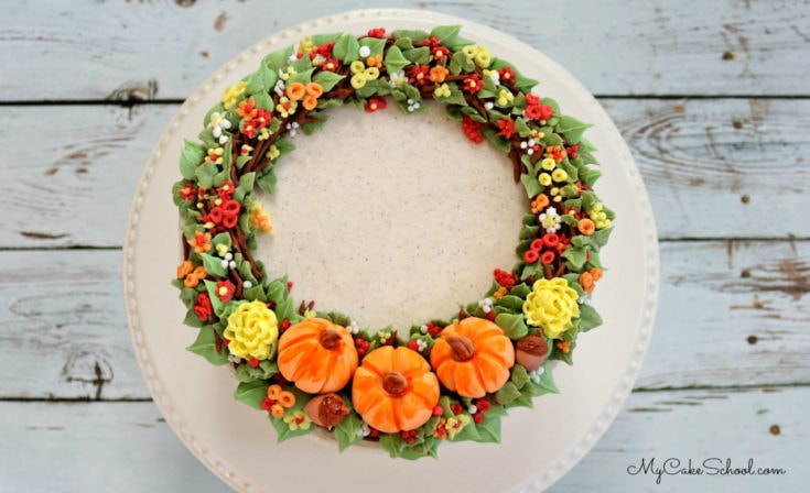Beautiful Fall Wreath Cake Tutorial