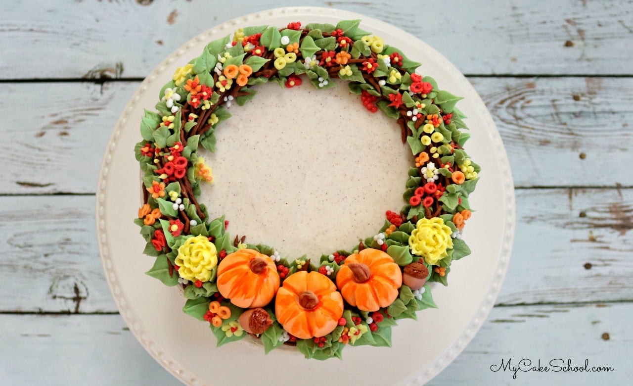 Fall Wreath Cake Tutorial My Cake School