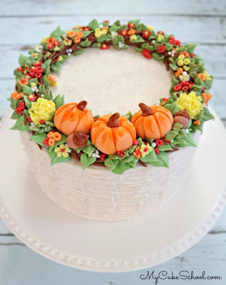 Fall Wreath Cake Decorating Video Tutorial