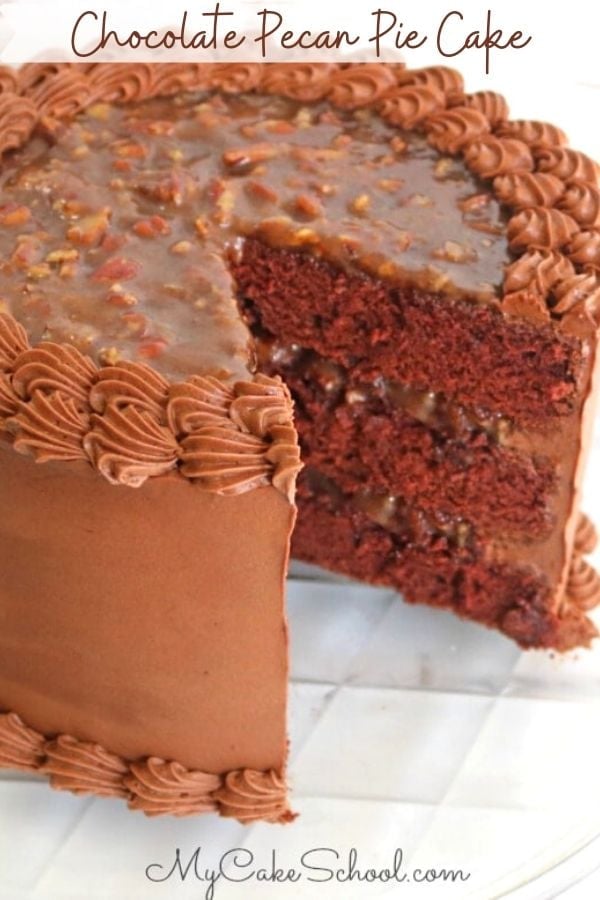 This Chocolate Pecan Pie Cake recipe has amazing flavor! This Chocolate Pecan Pie Cake is so moist and has amazing flavor!