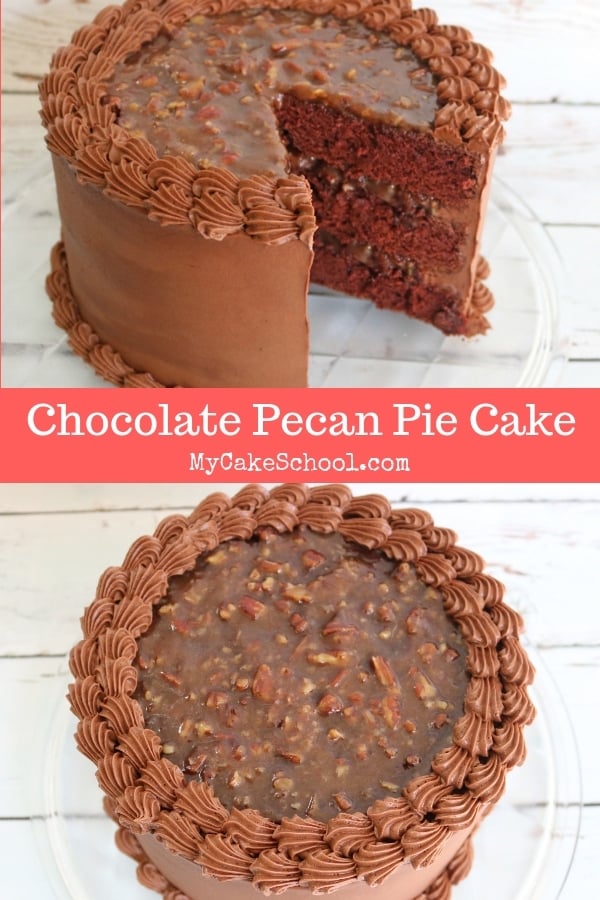 Chocolate Pecan Pie Cake Recipe by MyCakeSchool.com