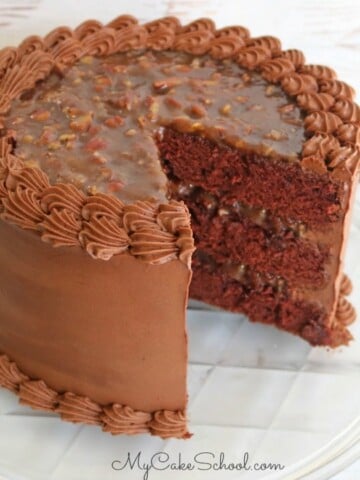 Moist and decadent Chocolate Pecan Pie Cake Recipe