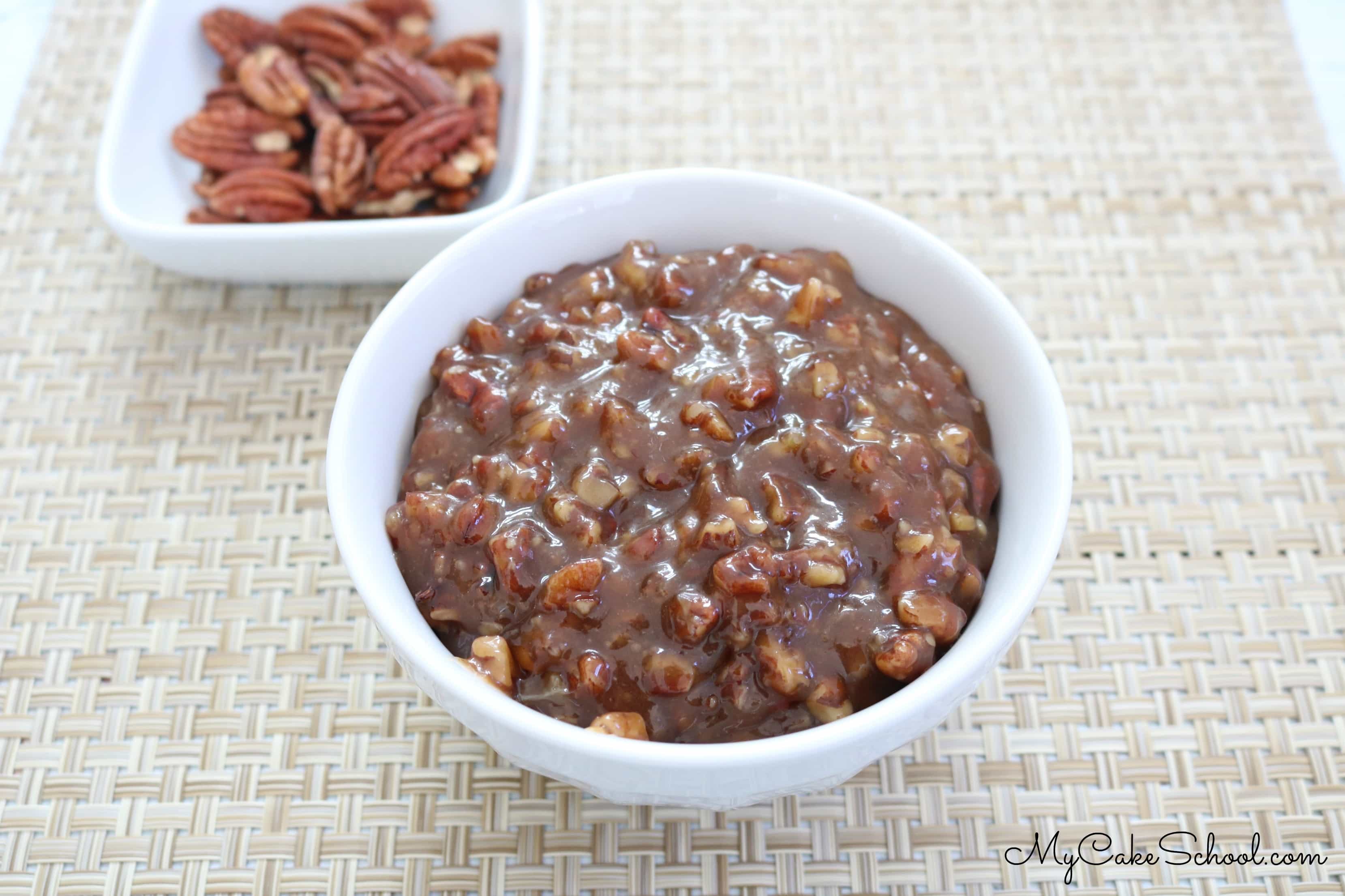 We LOVE this simple and delicious Pecan Pie Cake Filing