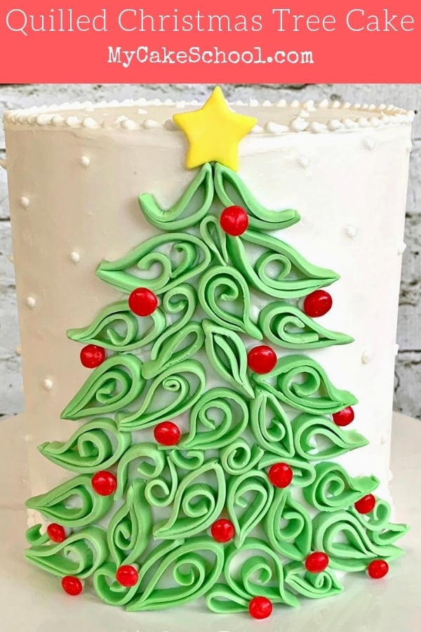 Beautiful Quilled Christmas Tree Cake