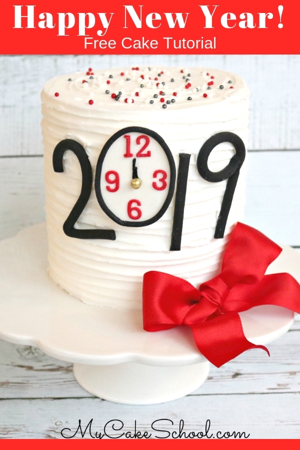 Easy and Festive Happy New Year Cake Tutorial by MyCakeSchool.com- Free Video