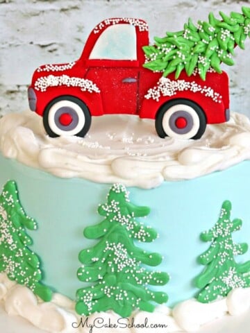 Learn to make a CUTE Red Truck Cake Topper in this free cake decorating video tutorial!