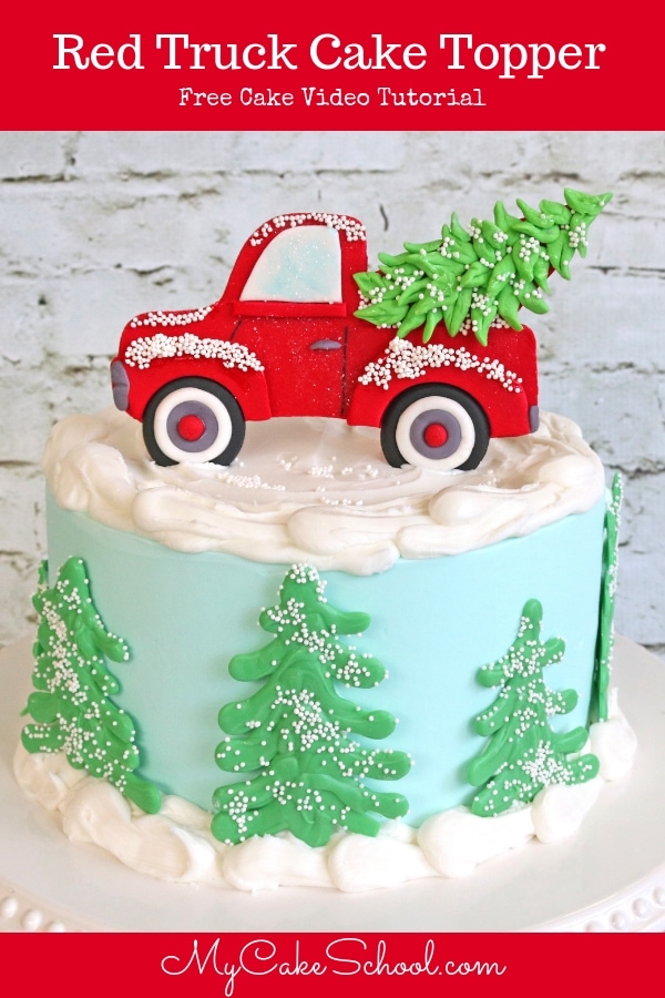 Learn how to make a CUTE Red Pickup Truck Cake Topper in this free cake decorating video tutorial by MyCakeSchool.com!