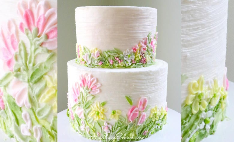 Learn the beautiful cake technique of Buttercream Palette Painting