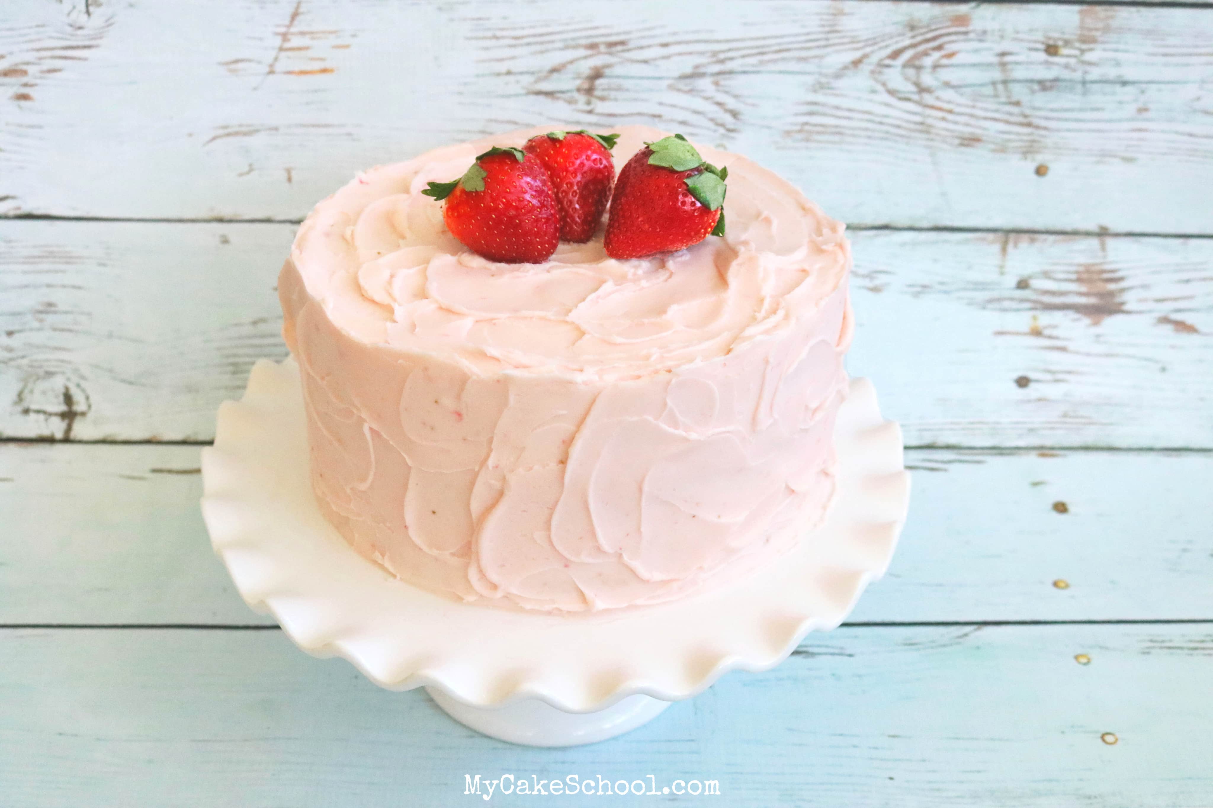 Moist and flavorful Champagne and Strawberries Cake from Scratch