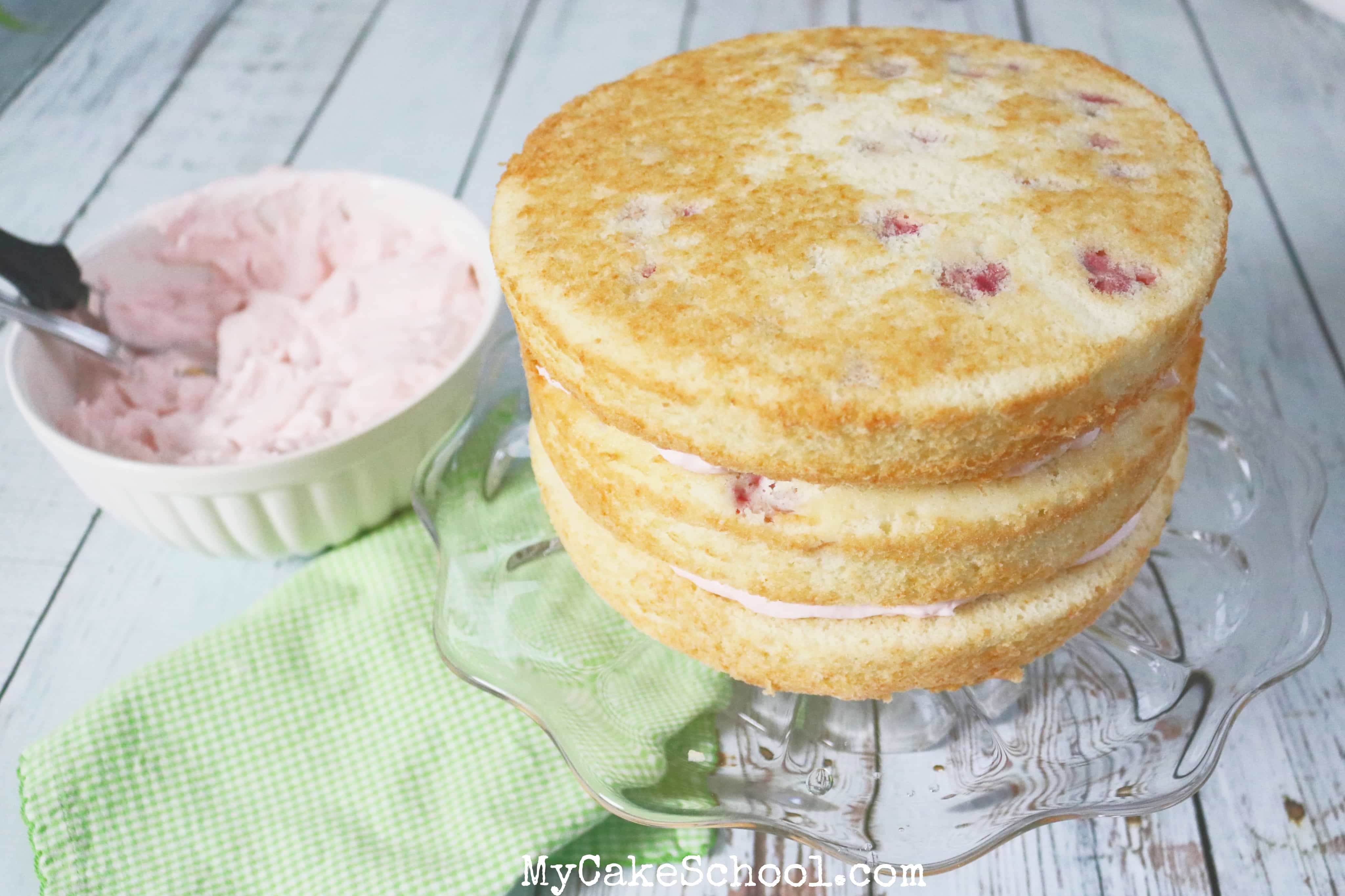 Champagne and Strawberries cake recipe by MyCakeSchool.com