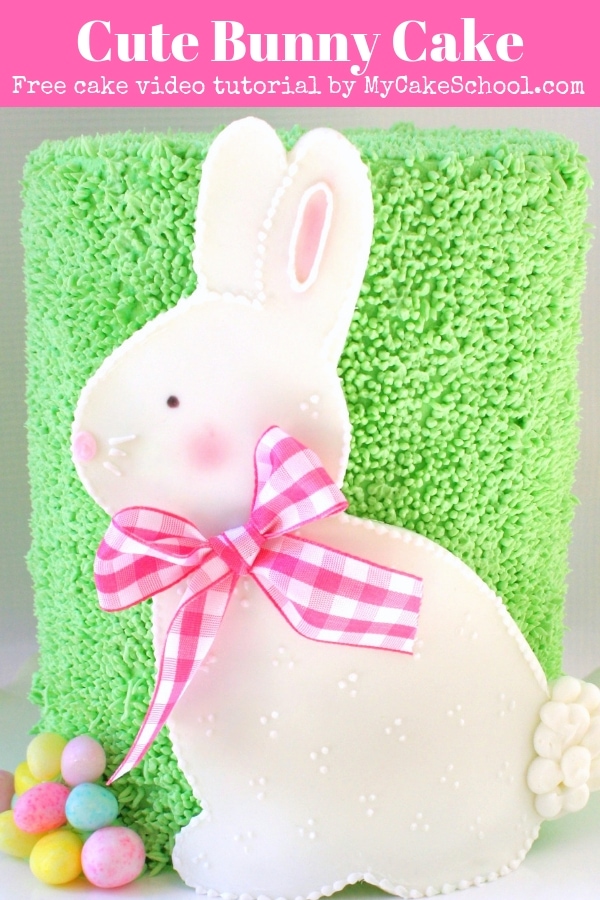 Cute Bunny Cake- Free video tutorial by MyCakeSchool.com