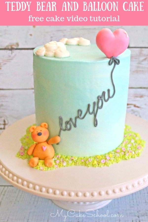 Cute and easy Teddy Bear and Ballon Cake from MyCakeSchool.com's free cake decorating video tutorial section! This is a perfect design for young birthday cakes, baby showers, Valentine's Day, anniversaries, and more! Learn cake decorating online! Learn how to make this CUTE and easy Teddy Bear and Balloon Cake from MyCakeSchool.com's Free Cake Video Tutorial Section