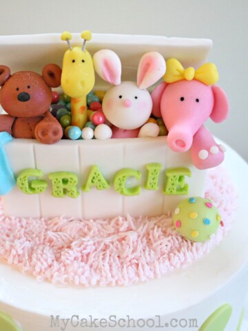 Learn how to make a cute and simple Toy Box Cake Topper, perfect for young birthday cakes, baby showers, and more!