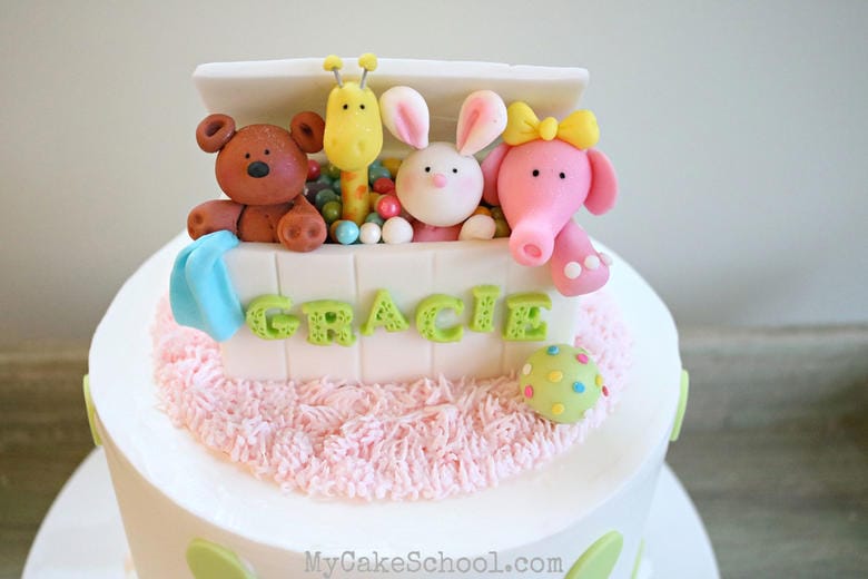 Learn how to make a cute and simple Toy Box Cake Topper, perfect for young birthday cakes, baby showers, and more!